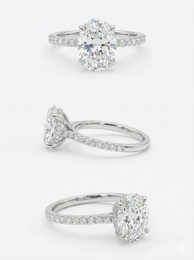3.53 ctw Oval Cut Diamond Engagement Ring