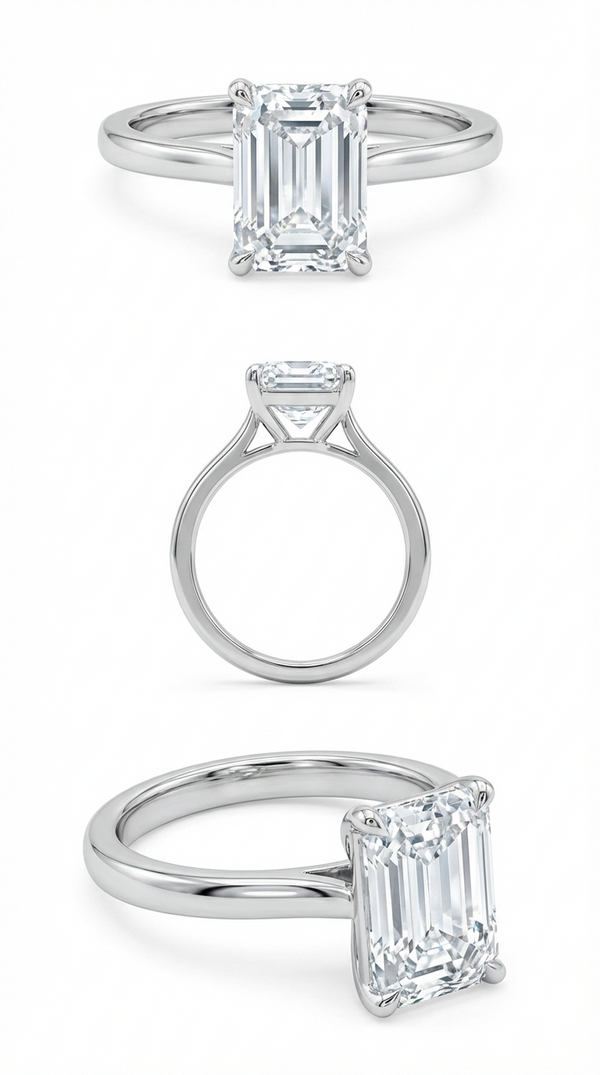 4.51 ctw Emerald Cut Diamond Engagament Ring