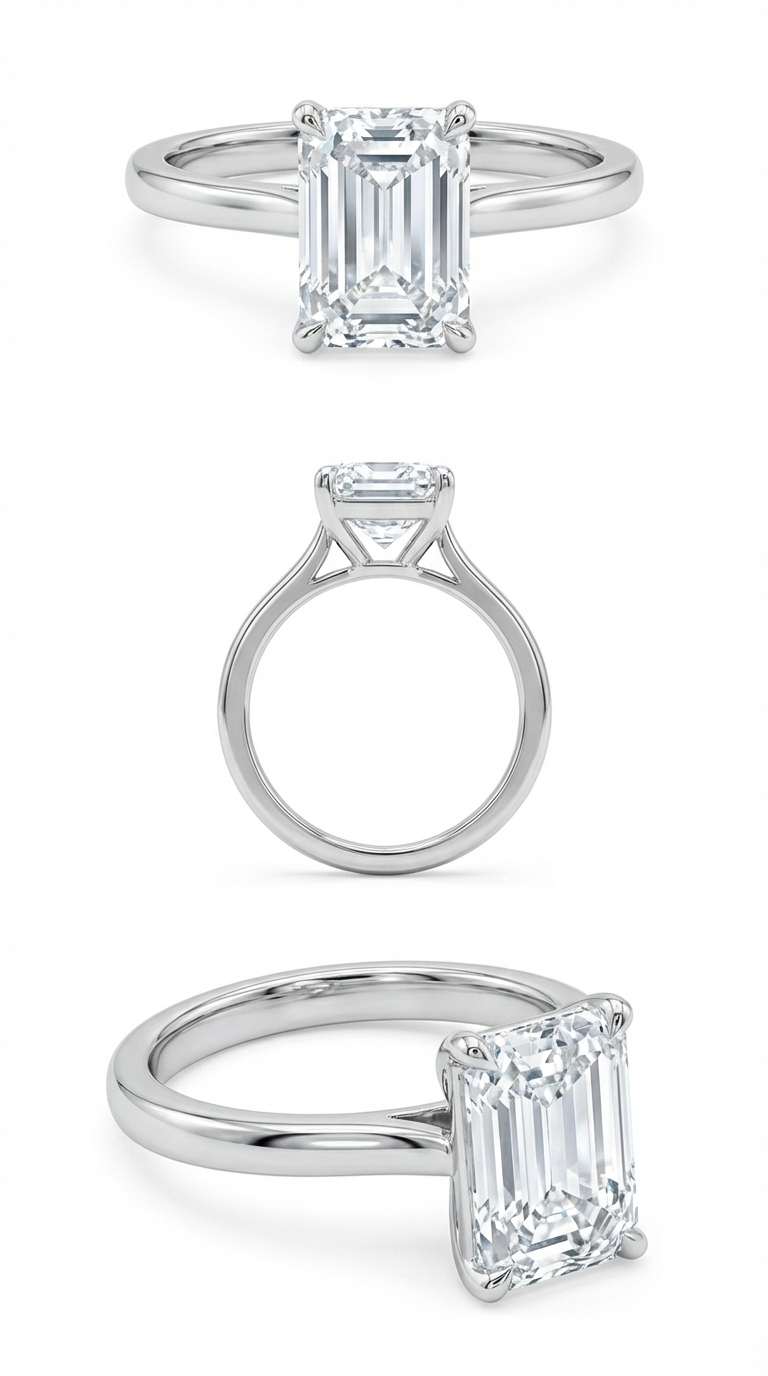 4.51 ctw Emerald Cut Diamond Engagament Ring