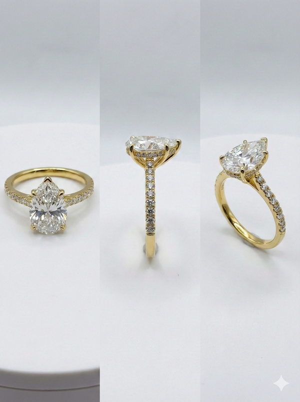 3.57 ctw Pear Cut Diamond Engagement Ring