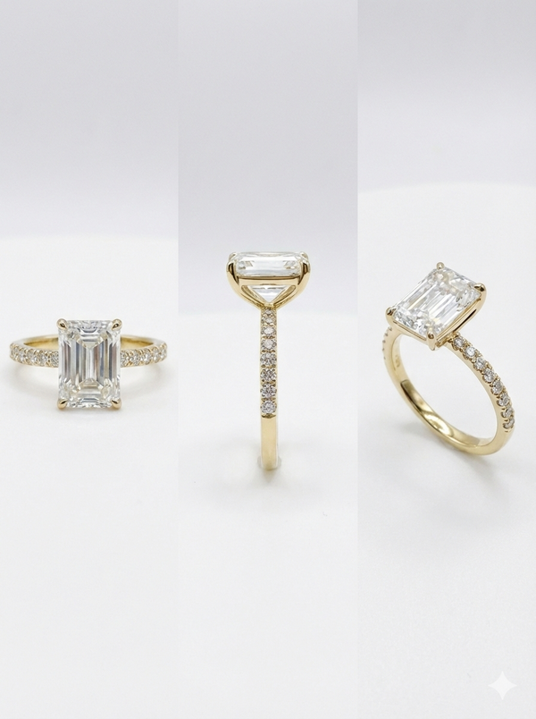 Rectangular cut 4.52 ctw Diamond Engagement Ring
