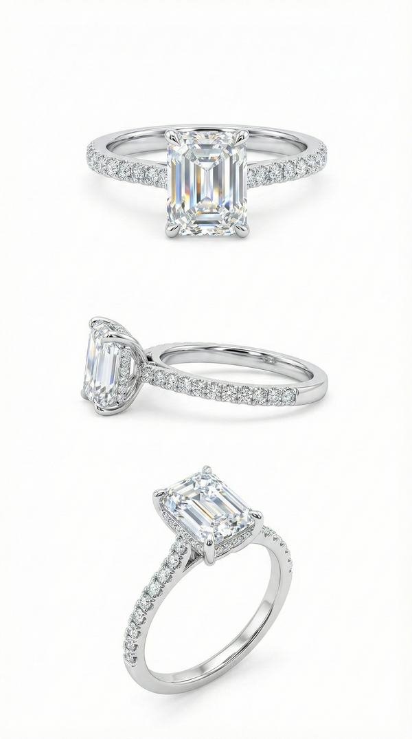 2.50 ctw Emerald Cut Diamond Engagement Ring