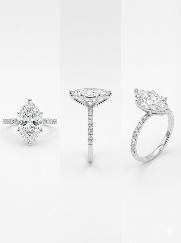 4.50 ctw Pear Cut Diamond Engagement Ring
