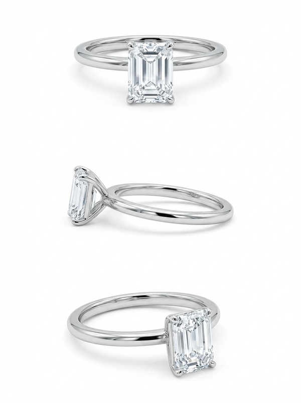 3.51 ctw Emerald Cut Diamond Engagement Ring