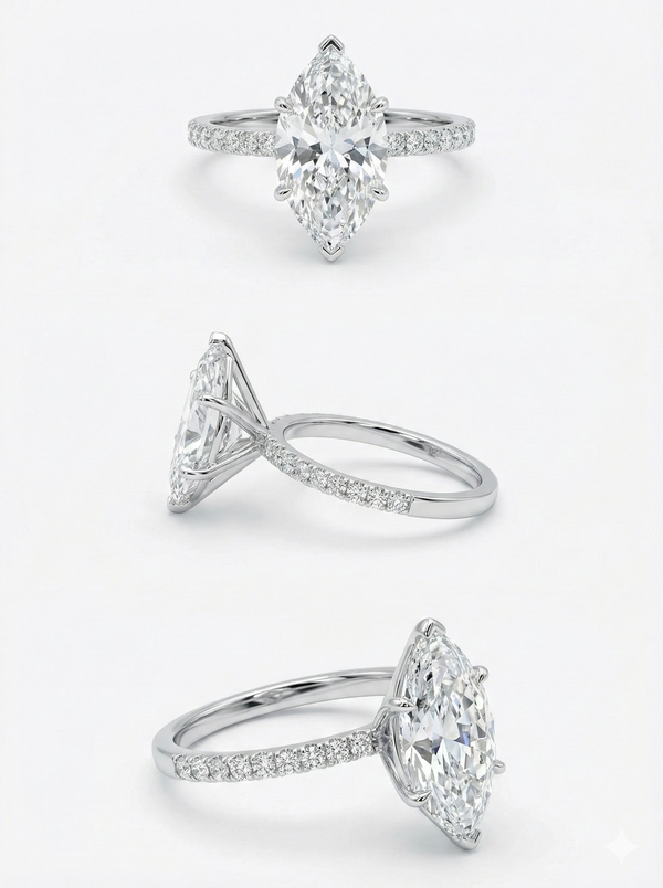 5.7 ctw Marquise Diamond Engagement Ring