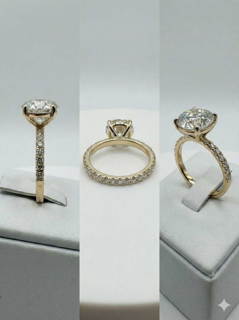 3.56 ctw Round Cut Diamond Engagament Ring