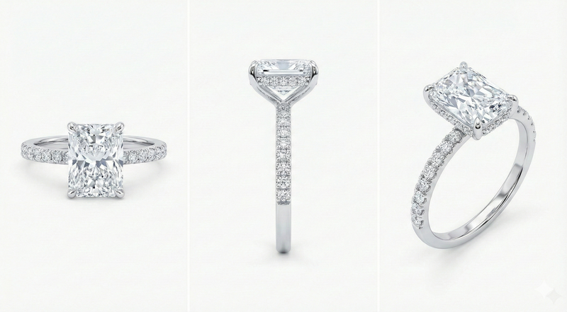 Rectangular 3.51 ctw Engagement Ring
