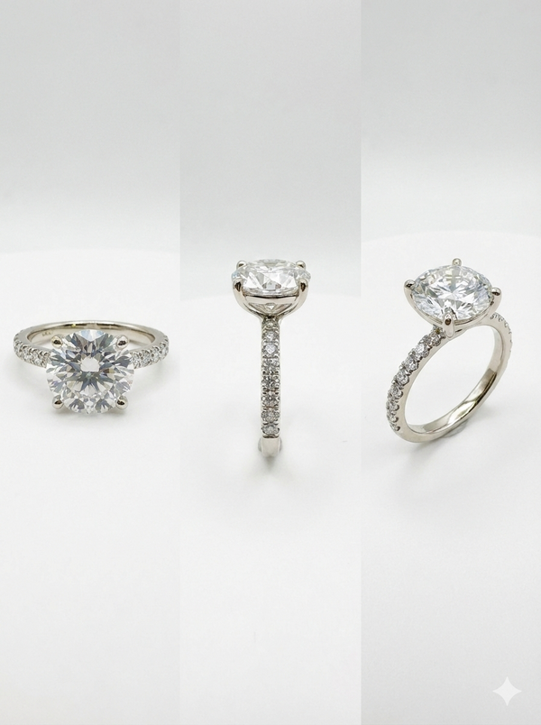 3.51 ctw Round Cut Diamond Engagament Ring