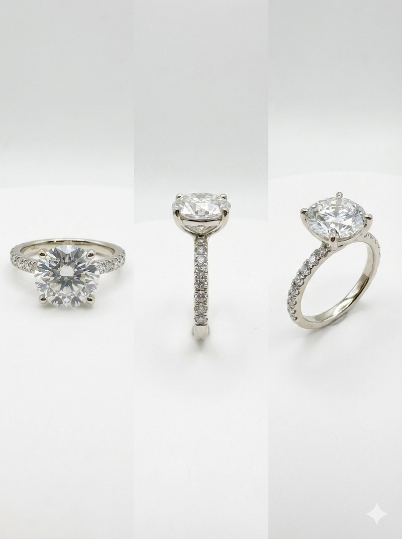 3.51 ctw Round Cut Diamond Engagament Ring